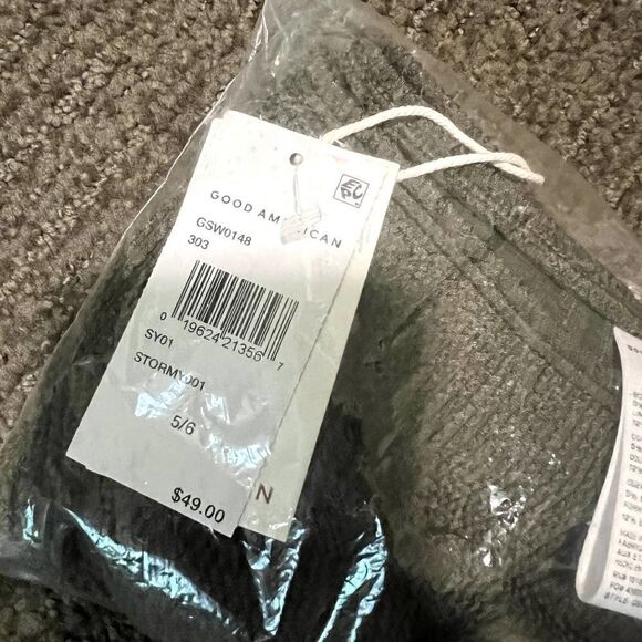 Good American Good Basic Crinkle Cheeky Bikini Bottom in Stormy001 Size 5/6 - Picture 4 of 4